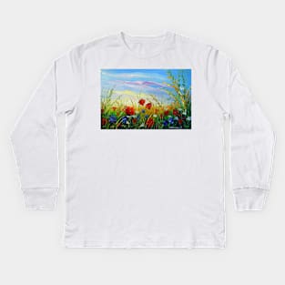 Summer flowers in the field Kids Long Sleeve T-Shirt